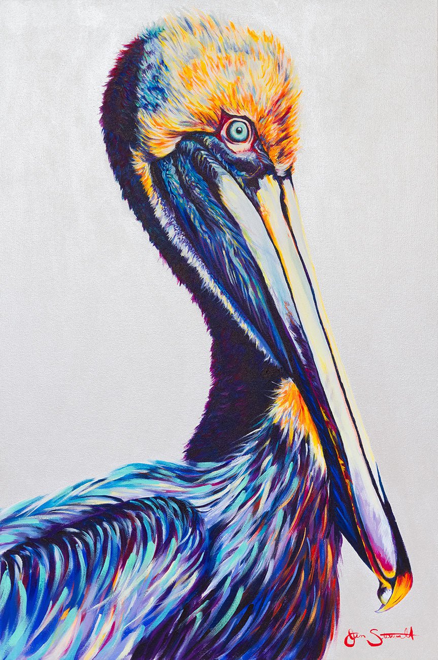 Jen Starwalt Contemporary Wildlife Art Original Art Perched Atop the Rising Tide