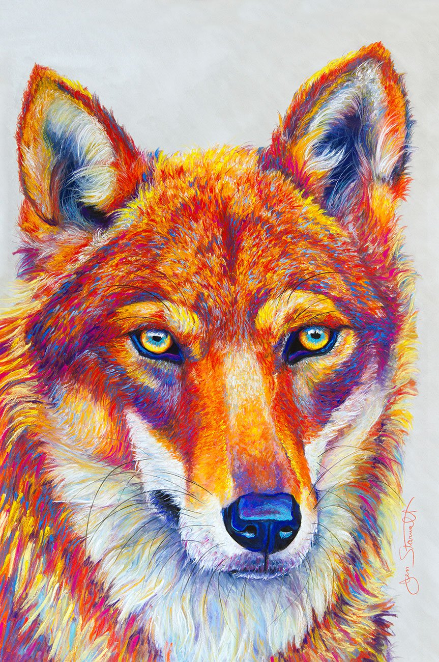 Jen Starwalt Contemporary Wildlife Art Original Art Sacred Fire