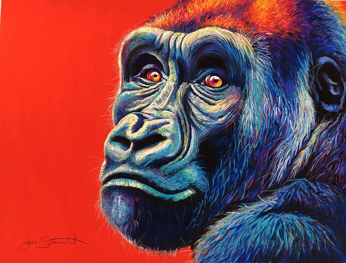 Jen Starwalt Contemporary Wildlife Art Original Art Western Lowland Gorilla